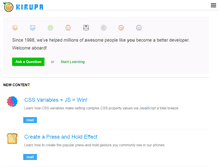 Tablet Screenshot of kirupa.com
